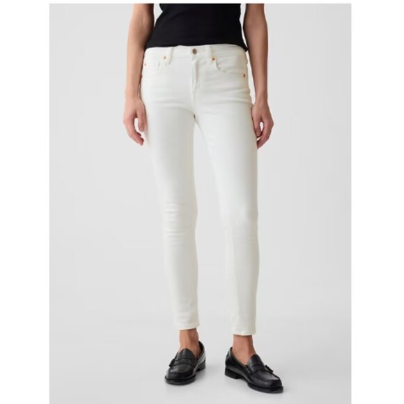 GAP Mid Rise True Skinny Optic White Stretch Jeans Size 33/16 #570471 MSRP $80 - Picture 4 of 10